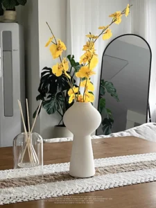 Wabiv Unglazed stenciled vase