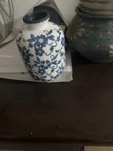 Wabiv Ice crackle blue and white porcelain vase