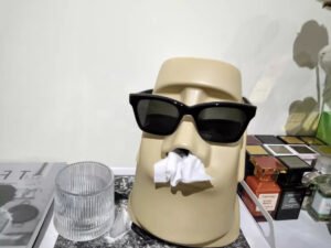 Moai Giant Stone Statue Ceramic Tissue Box