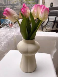 Creamy Multi-Petal Vase