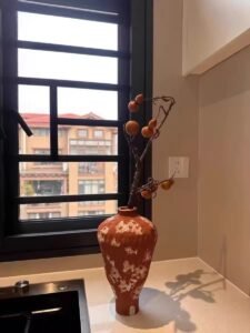 Wabiv Orange irregular-shaped vase