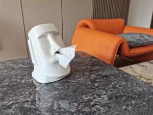 Moai Giant Stone Statue Ceramic Tissue Box
