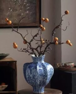 Wabi-sabi pleated ceramic vase