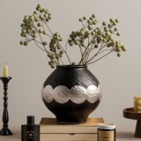 Wabi-Sabi Style Silver-Glazed Vase