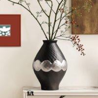 Wabi-Sabi Style Silver-Glazed Vase