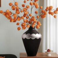 Wabi-Sabi Style Silver-Glazed Vase