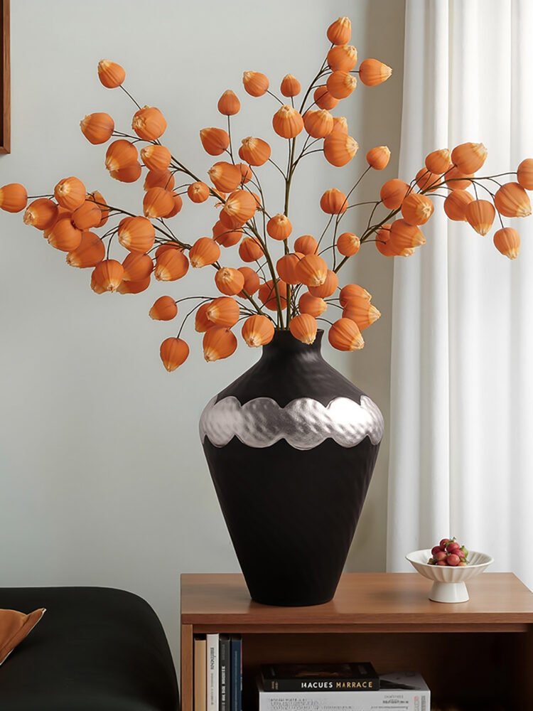 Wabi-Sabi Style Silver-Glazed Vase