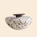 Wabiv artistic withered ink abstract ceramic vessel for contemporary decor