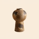 Wabiv traditional wabi-sabi style rustic ceramic flower vase with organic shape