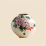 Wabiv gentle spring dawn glazed floral ceramic vessel for living room