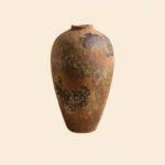 Wabiv traditional wabi-sabi style rustic ceramic flower vase with organic shape