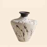 Wabiv artistic withered ink abstract ceramic vessel for contemporary decor