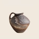Wabiv vintage rustic textured pottery vessel for earthy wabi-sabi aesthetic