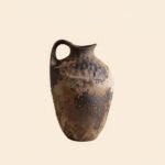 Wabiv dry-glazed earthy ceramic flower vessel with textured natural finish