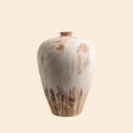Wabiv rustic unadorned ceramic vessel with weathered traces for wabi-sabi home decor