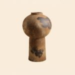 Wabiv traditional wabi-sabi style rustic ceramic flower vase with organic shape
