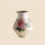 Wabiv gentle spring dawn glazed floral ceramic vessel for living room