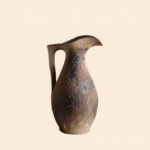 Wabiv dry-glazed earthy ceramic flower vessel with textured natural finish