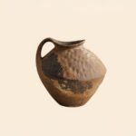 Wabiv traditional wabi-sabi style rustic ceramic flower vase with organic shape