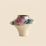 Wabiv gentle spring dawn glazed floral ceramic vessel for living room