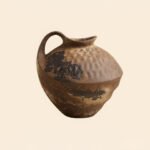 Wabiv traditional wabi-sabi style rustic ceramic flower vase with organic shape