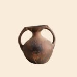 Wabiv dry-glazed earthy ceramic flower vessel with textured natural finish