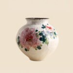 Wabiv gentle spring dawn glazed floral ceramic vessel for living room