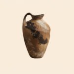 Wabiv traditional wabi-sabi style rustic ceramic flower vase with organic shape
