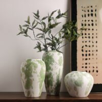 Wabiv deep green Wizard of Oz inspired rustic ceramic vase for organic styling
