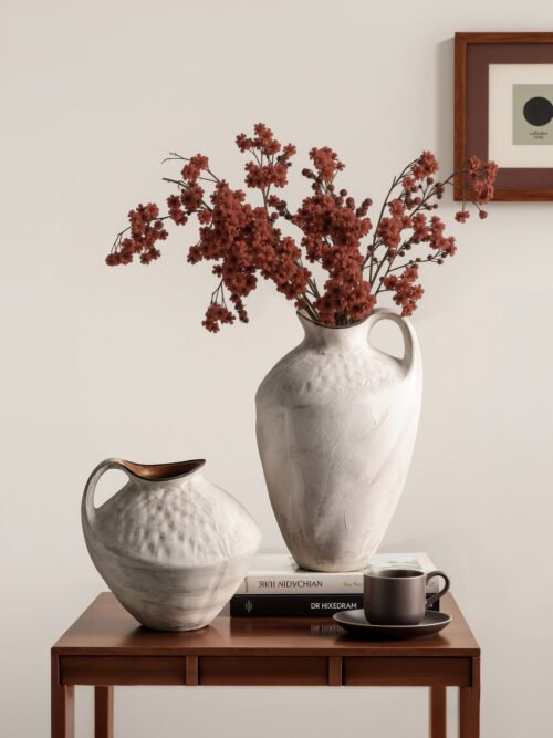 Wabiv creative snow wave textured single-handled ceramic vase