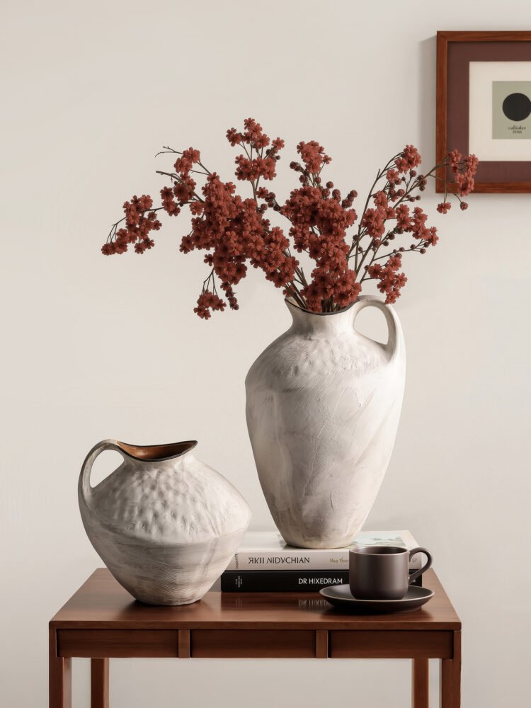 Wabiv creative snow wave textured single-handled ceramic vase