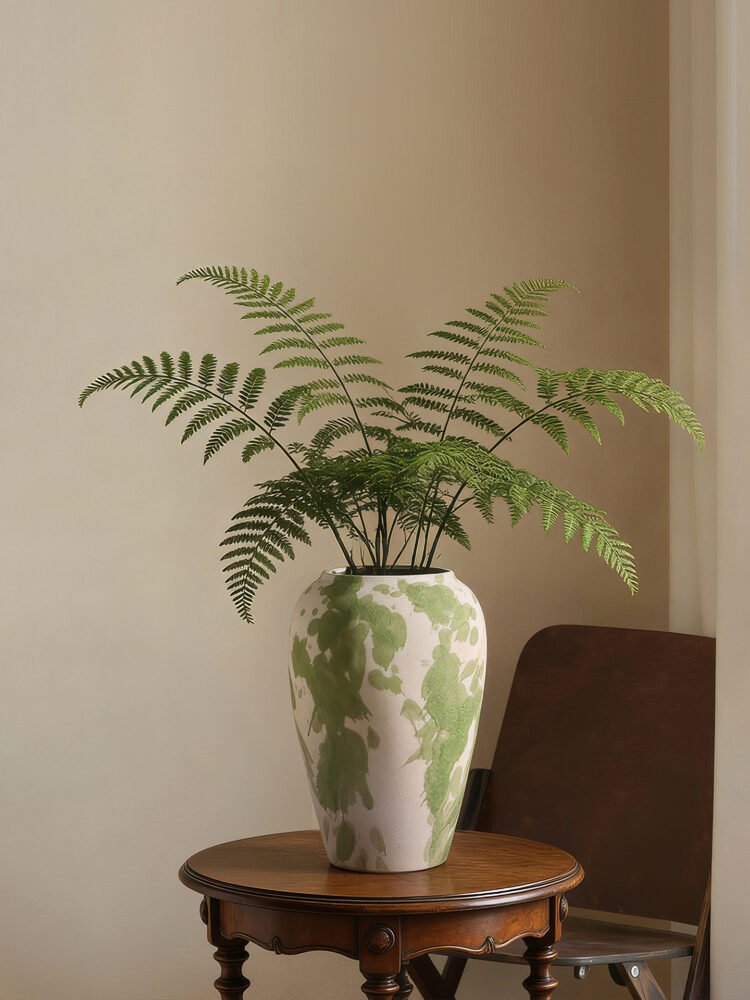 Wabiv deep green Wizard of Oz inspired rustic ceramic vase for organic styling