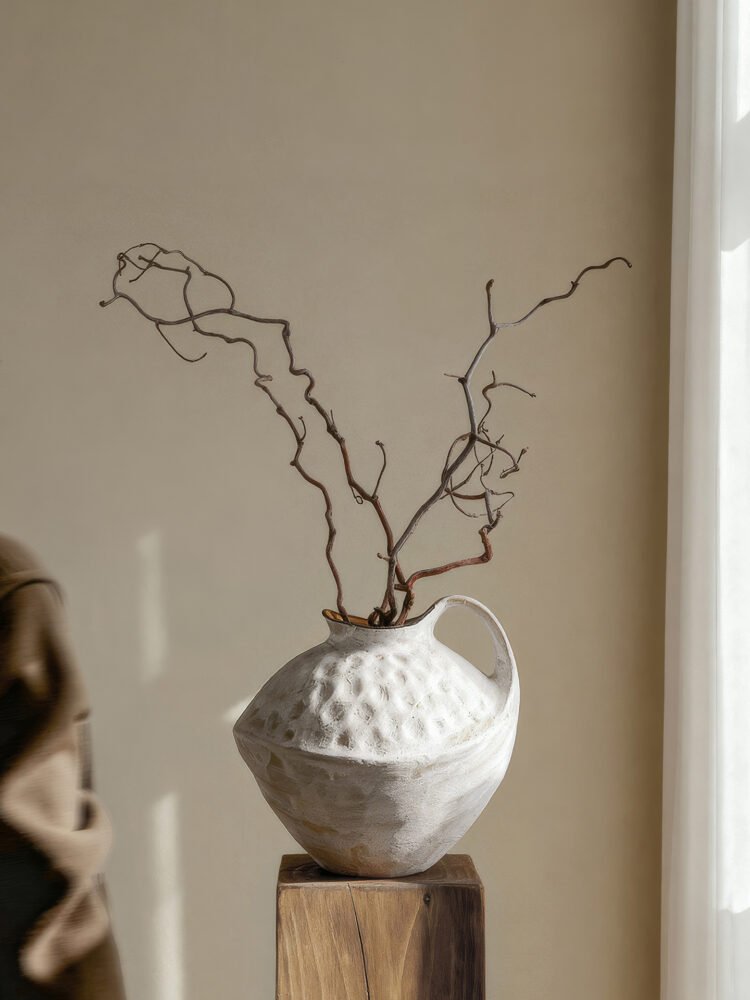 Wabiv creative snow wave textured single-handled ceramic vase