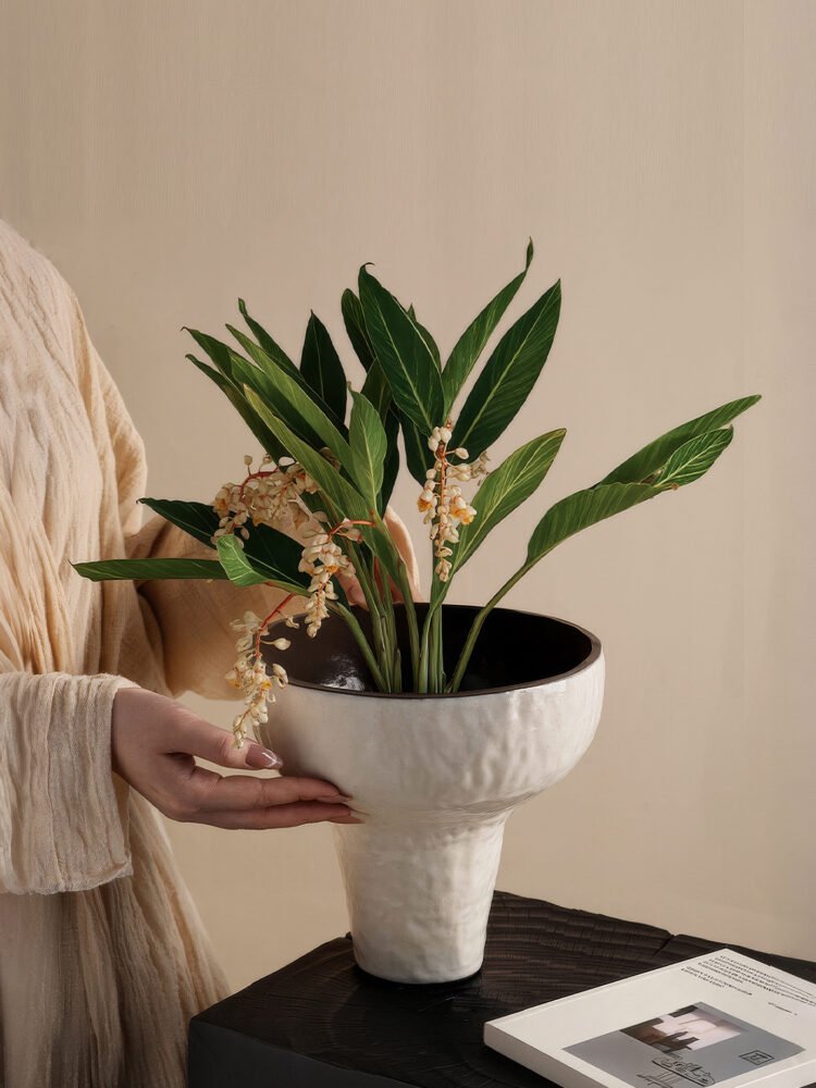 Wabiv pure joy minimalist elegant white ceramic vessel for modern homes