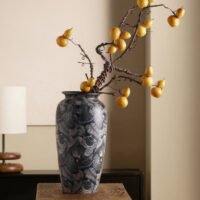 Wabiv aesthetic shell-patterned ceramic vessel for minimalist neutral home styling