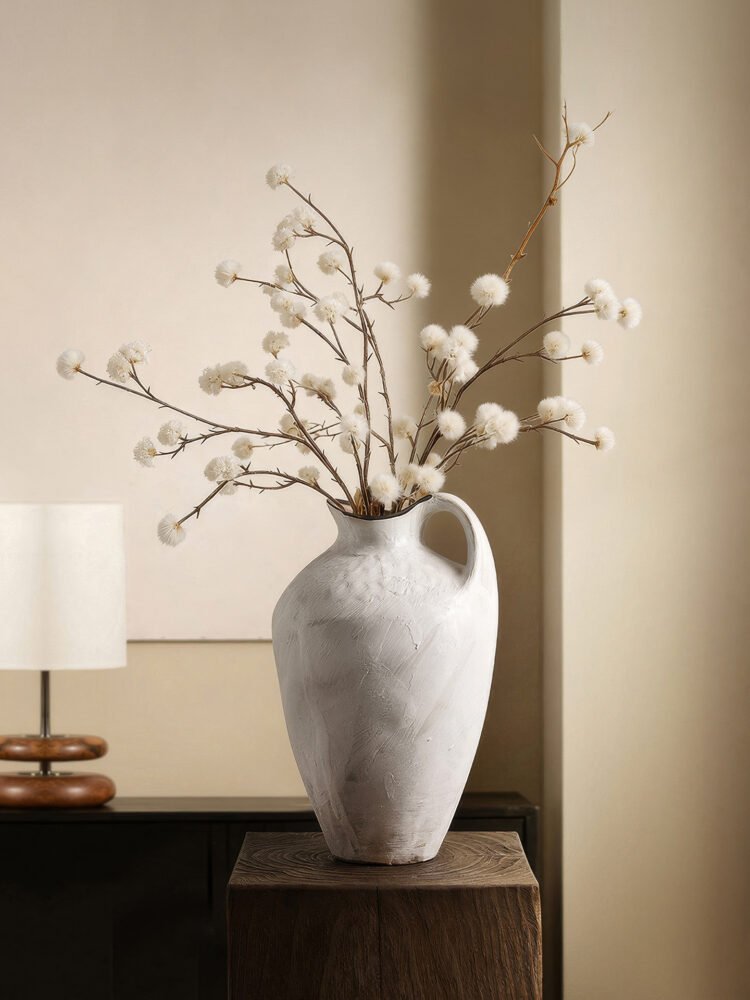 Wabiv creative snow wave textured single-handled ceramic vase