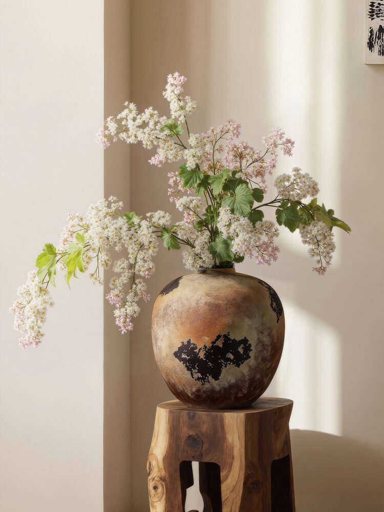 Wabiv Yunyin style minimalist floral ceramic vessels for serene spaces