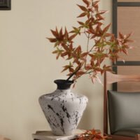 Wabiv artistic withered ink abstract ceramic vessel for contemporary decor
