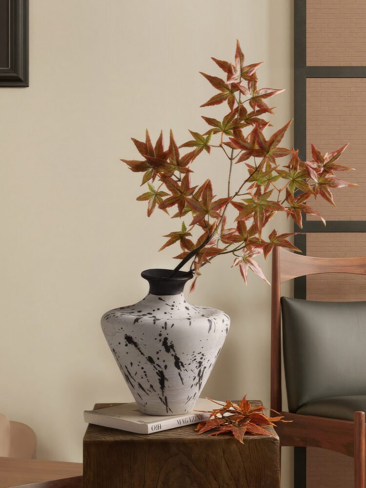 Wabiv artistic withered ink abstract ceramic vessel for contemporary decor