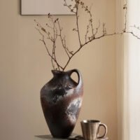 Wabiv vintage rustic textured pottery vessel for earthy wabi-sabi aesthetic
