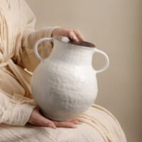 Wabiv pure joy minimalist elegant white ceramic vessel for modern homes