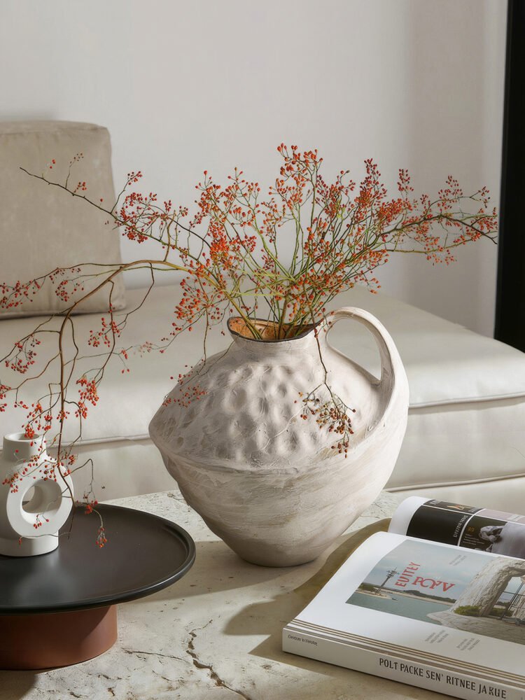 Wabiv creative snow wave textured single-handled ceramic vase