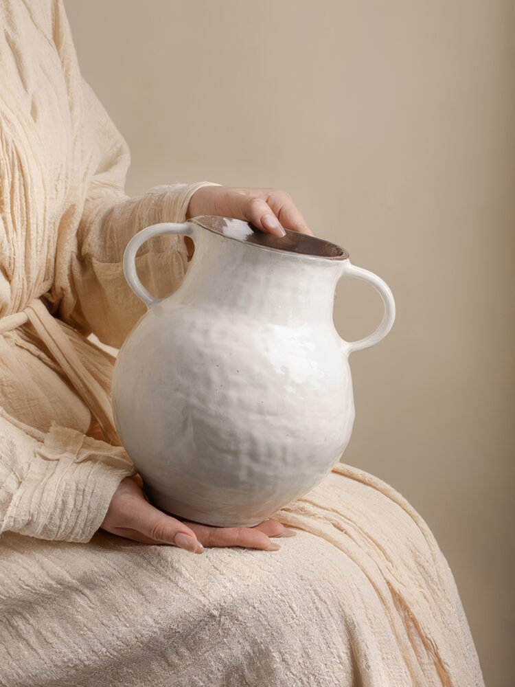 Wabiv pure joy minimalist elegant white ceramic vessel for modern homes