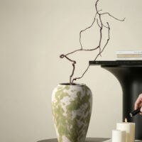 Wabiv deep green Wizard of Oz inspired rustic ceramic vase for organic styling