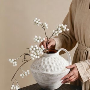 Wabiv creative snow wave textured single-handled ceramic vase