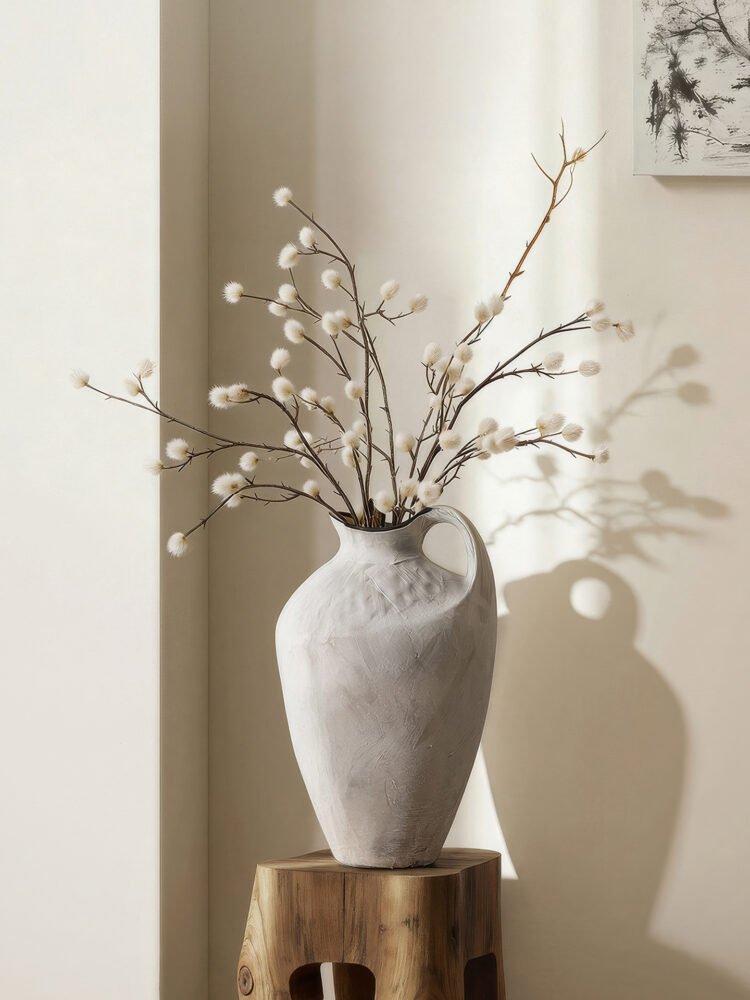 Wabiv creative snow wave textured single-handled ceramic vase
