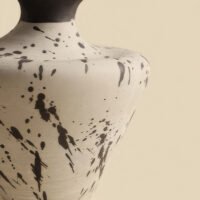 Wabiv artistic withered ink abstract ceramic vessel for contemporary decor