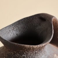 Wabiv vintage rustic textured pottery vessel for earthy wabi-sabi aesthetic