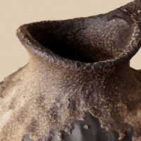 Wabiv dry-glazed earthy ceramic flower vessel with textured natural finish