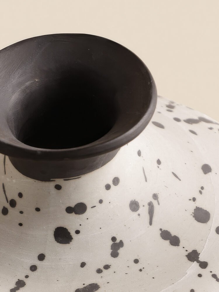 Wabiv artistic withered ink abstract ceramic vessel for contemporary decor